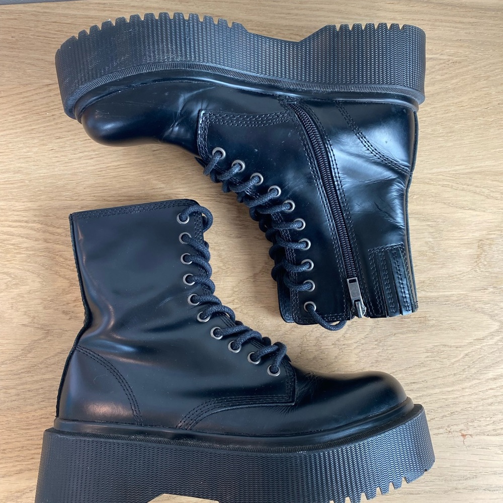 Jeffery Campbell Platform Boots Womens Size 7 Black - Picture 3 of 8